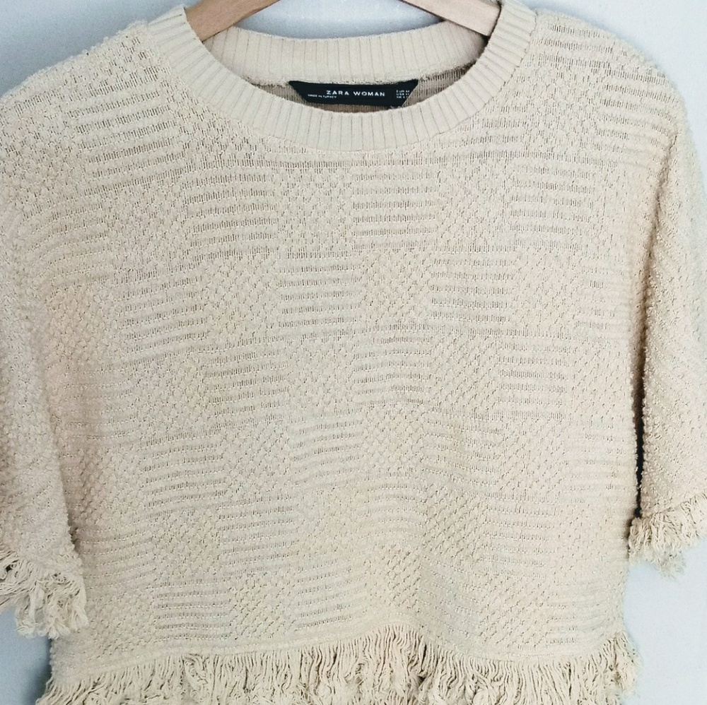 Zara cropped knit Sweater Women's Size Medium